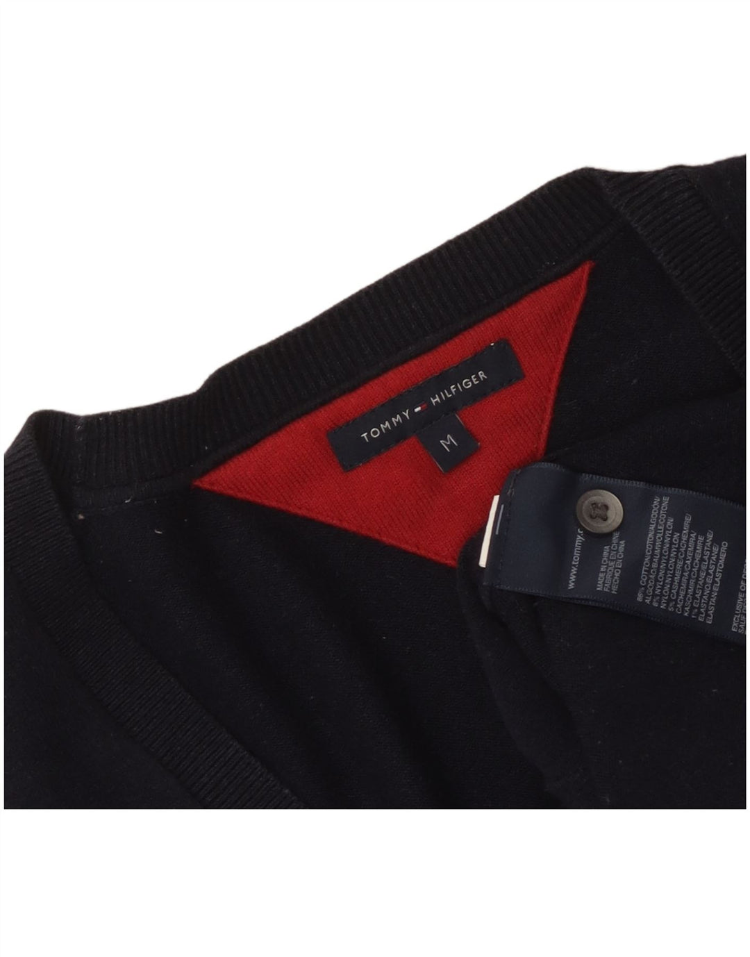 TOMMY HILFIGER Pull Cardigan Femme UK 12 Bleu Marine Moyen Coton