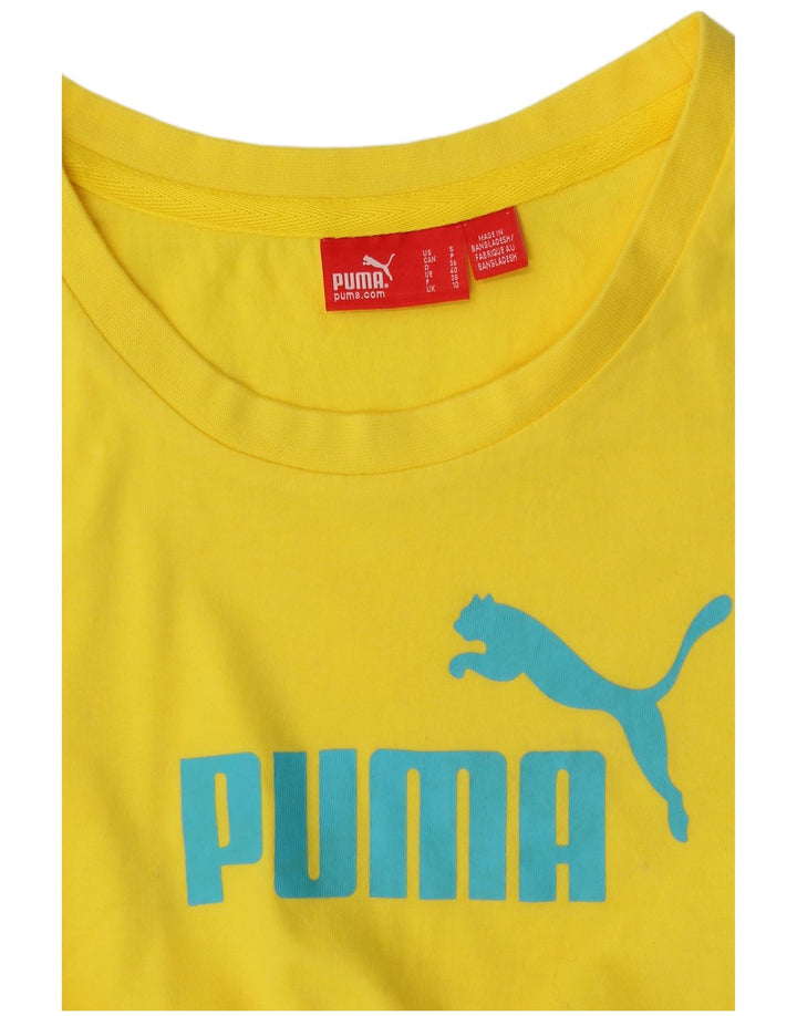 Puma T-shirt graphique pour femme UK 10 Small Jaune