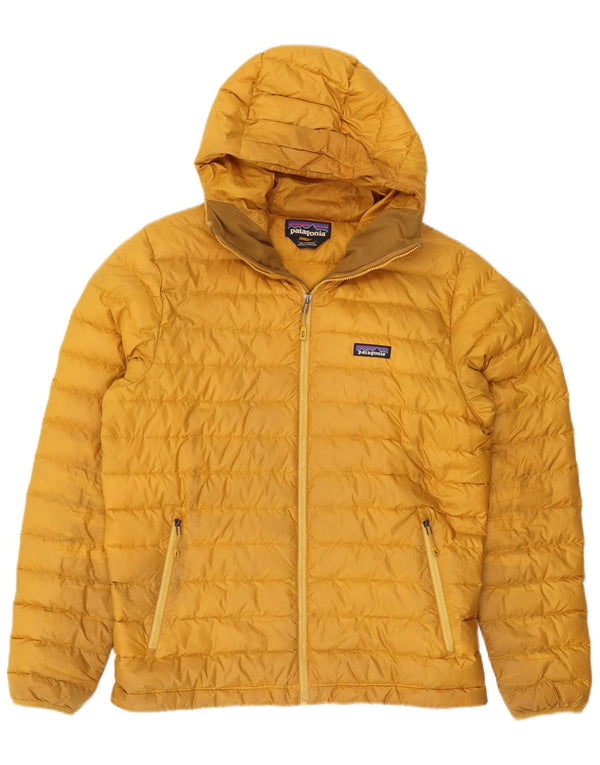 Patagonia Veste rembourrée à capuche pour hommes UK 38 Polyester jaune moyen
