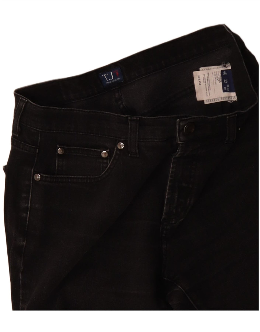 TRUSSARDI Jean Droit W30 L27 Femme Noir Coton