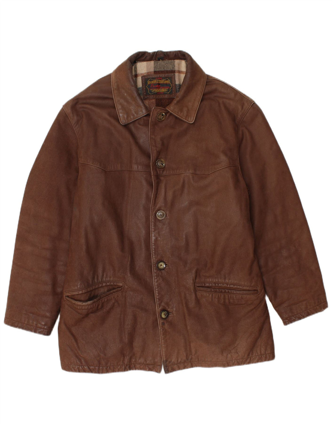 POINTERS Veste en cuir pour homme UK 40 Grand cuir marron