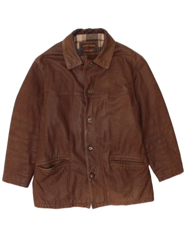 POINTERS Veste en cuir pour homme UK 40 Grand cuir marron