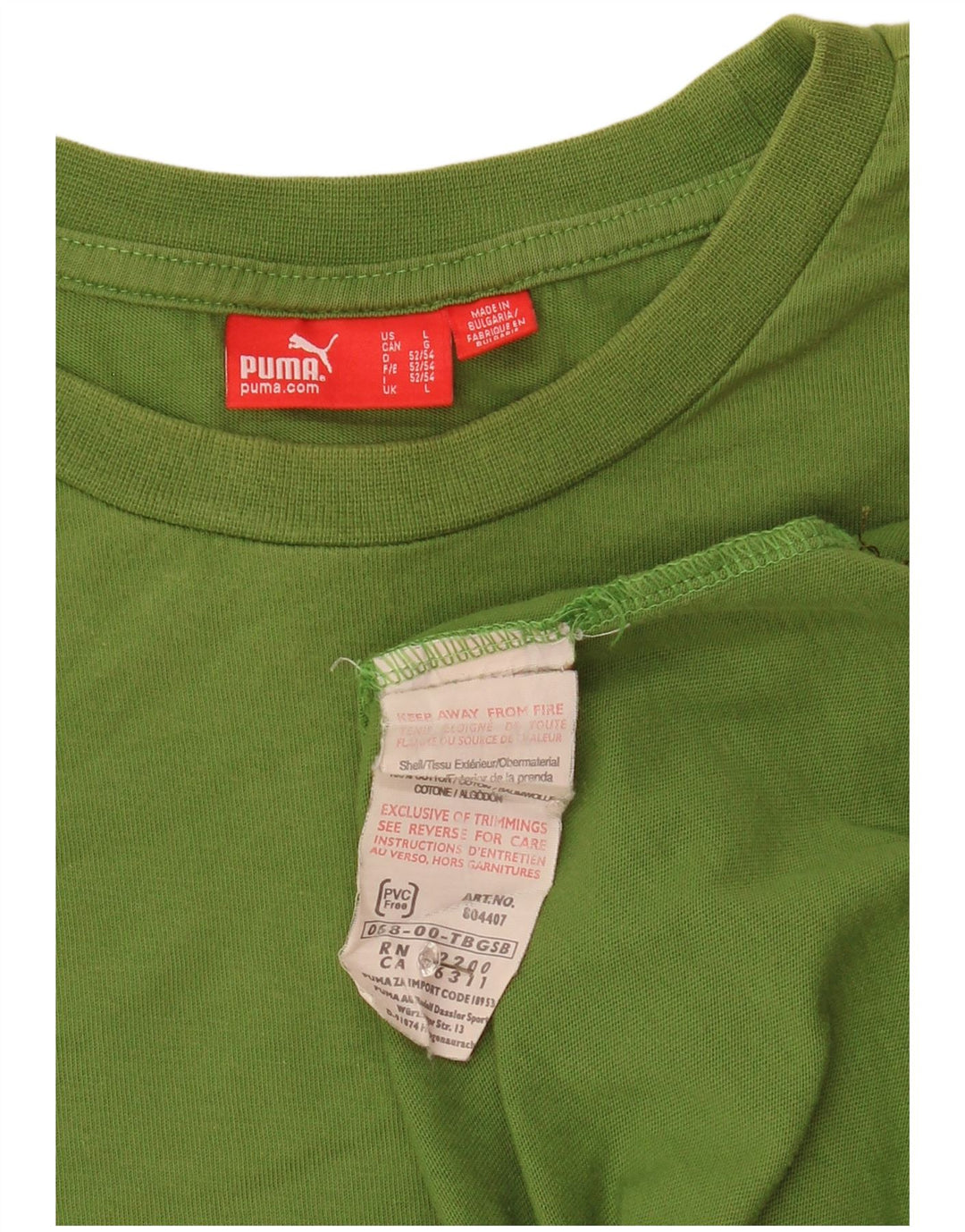 Puma Haut à manches longues pour homme en coton vert Taille L