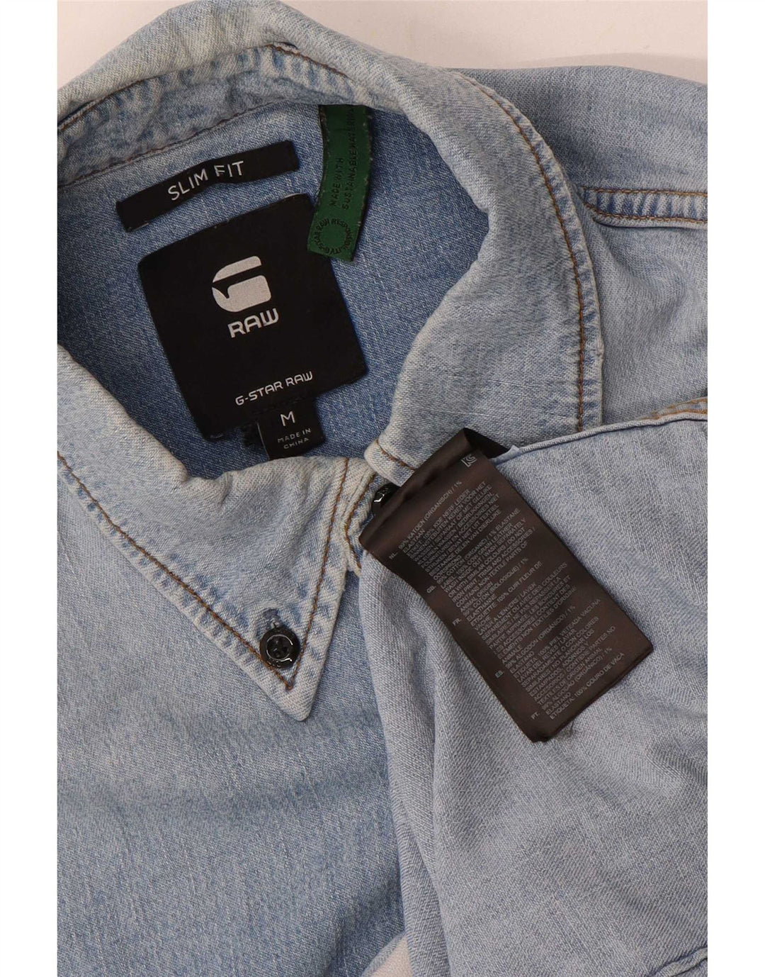 G-Star Chemise en Jean Slim Fit Homme Bleu Moyen Coton
