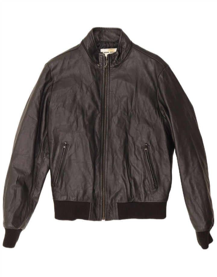 Veste en cuir Bomber homme vintage UK 38 Cuir noir moyen