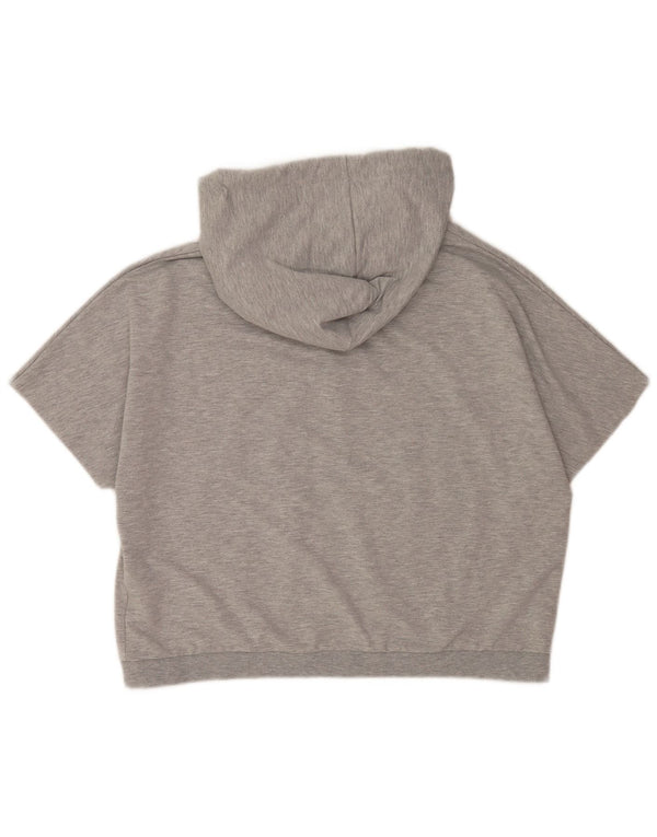 Guess Pull à capuche graphique surdimensionné pour femme UK 16 Large Gris Moucheté