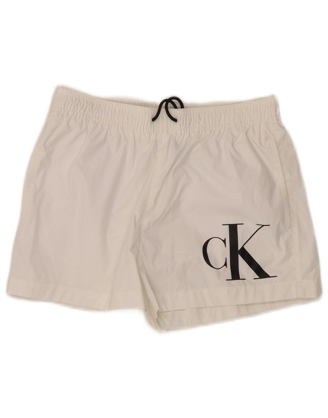 Calvin Klein Short de bain graphique pour homme Petit Blanc Polyester