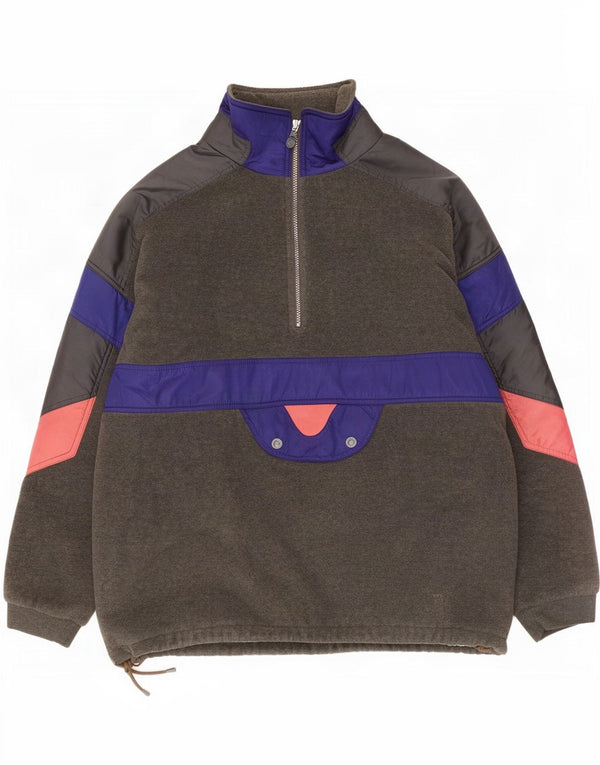 Klepper Pull polaire à col zippé pour homme 2XL Gris Colorblock Polyester