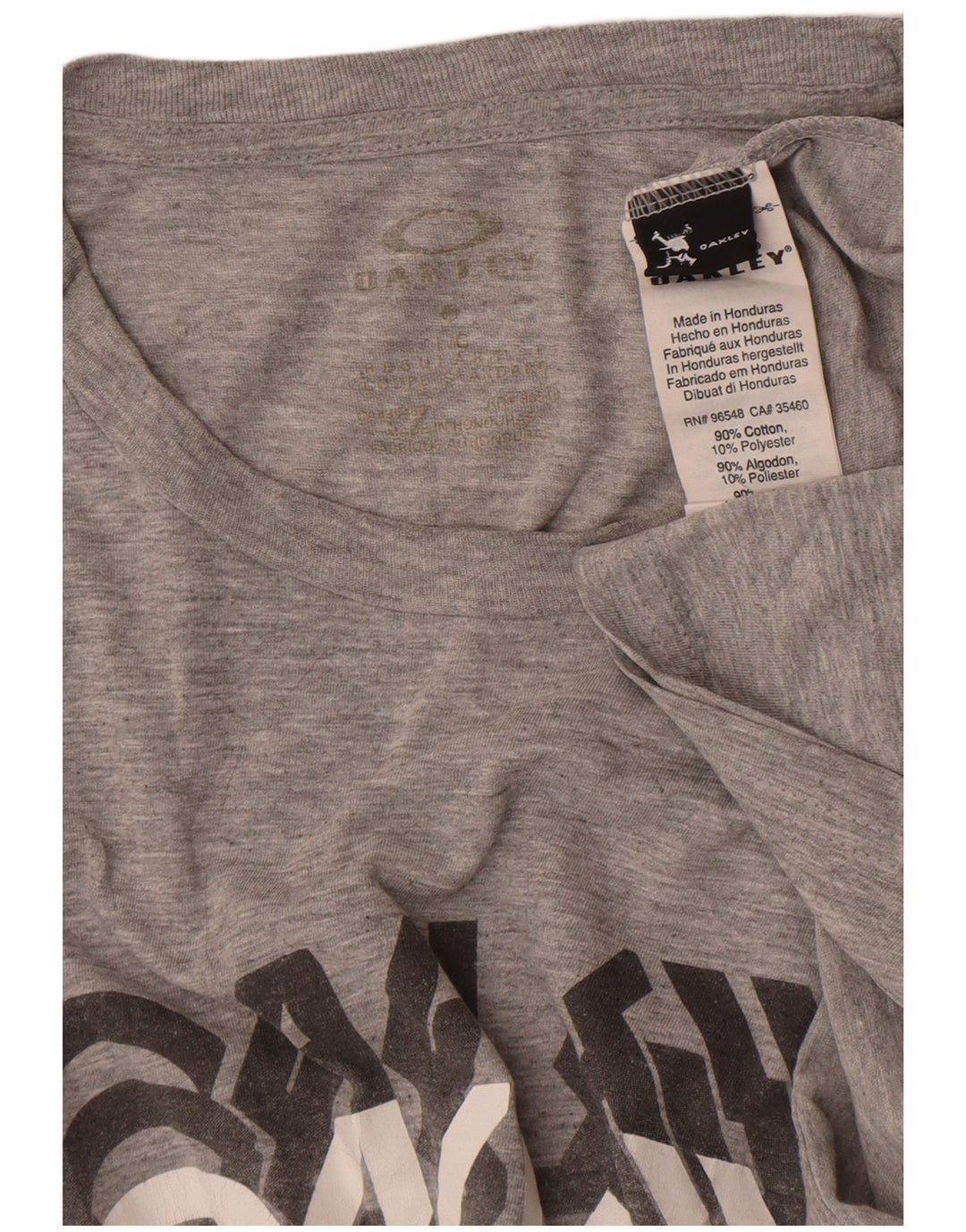 Oakley Mens Graphic T-Shirt Top Large Gris Moucheté Coton