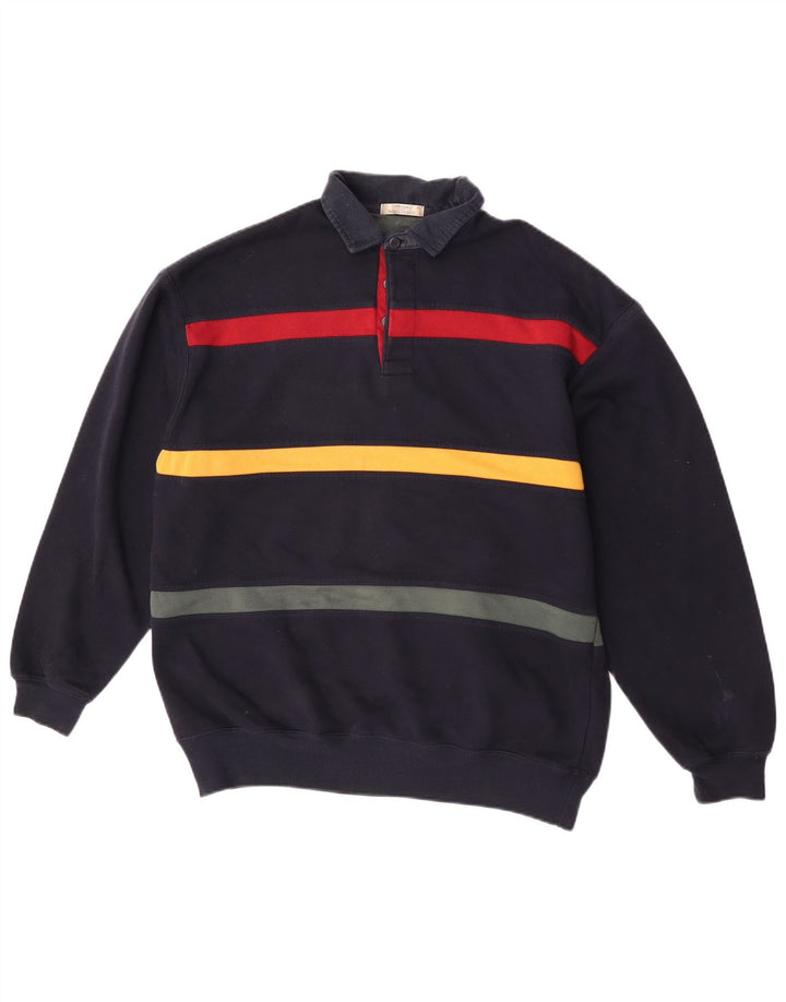 Marks & Spencer Sweat-Shirt St. Michael Homme Bleu Marine Rayé Moyen
