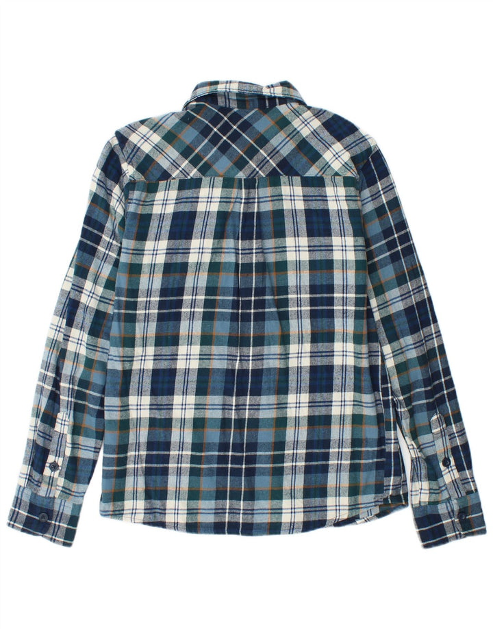Mountain Warehouse Chemise en flanelle pour homme en coton à petits carreaux bleus