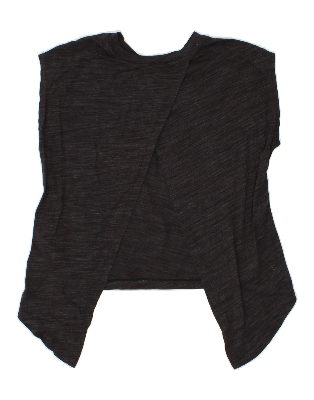 REEBOK Womens Crop Asymmetric Blouse Top UK 10 Small Grey Cotton Vintage Reebok and Second-Hand Reebok from Messina Hembry 