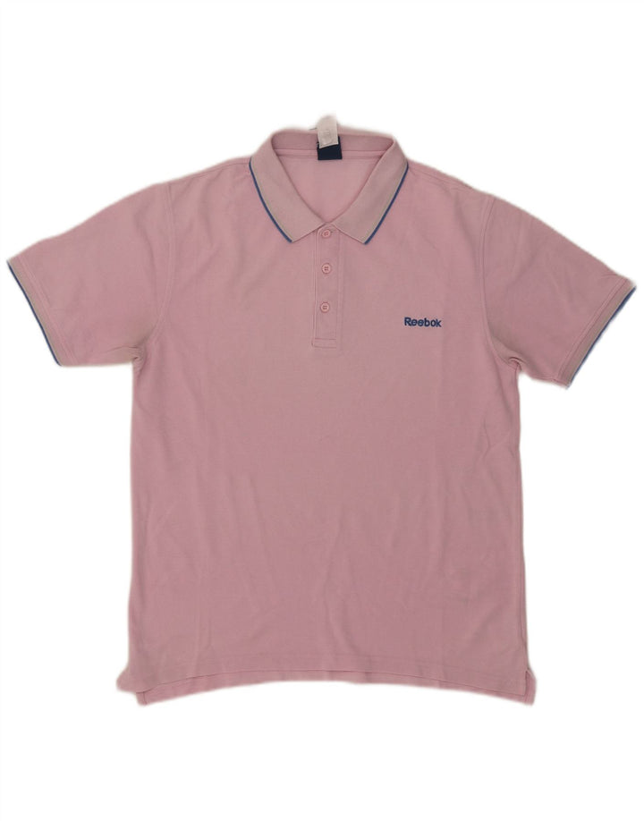 Reebok Polo Homme Rose Moyen Coton