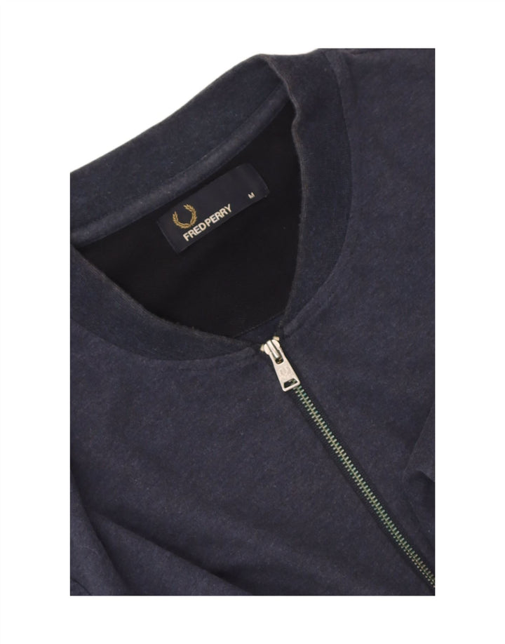 Fred Perry T-Shirt Col Zippé Homme Bleu Marine Rayé Moyen