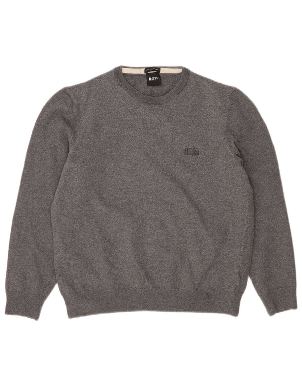 Hugo Boss Pull ras du cou pour femme UK 18 XL Laine vierge grise