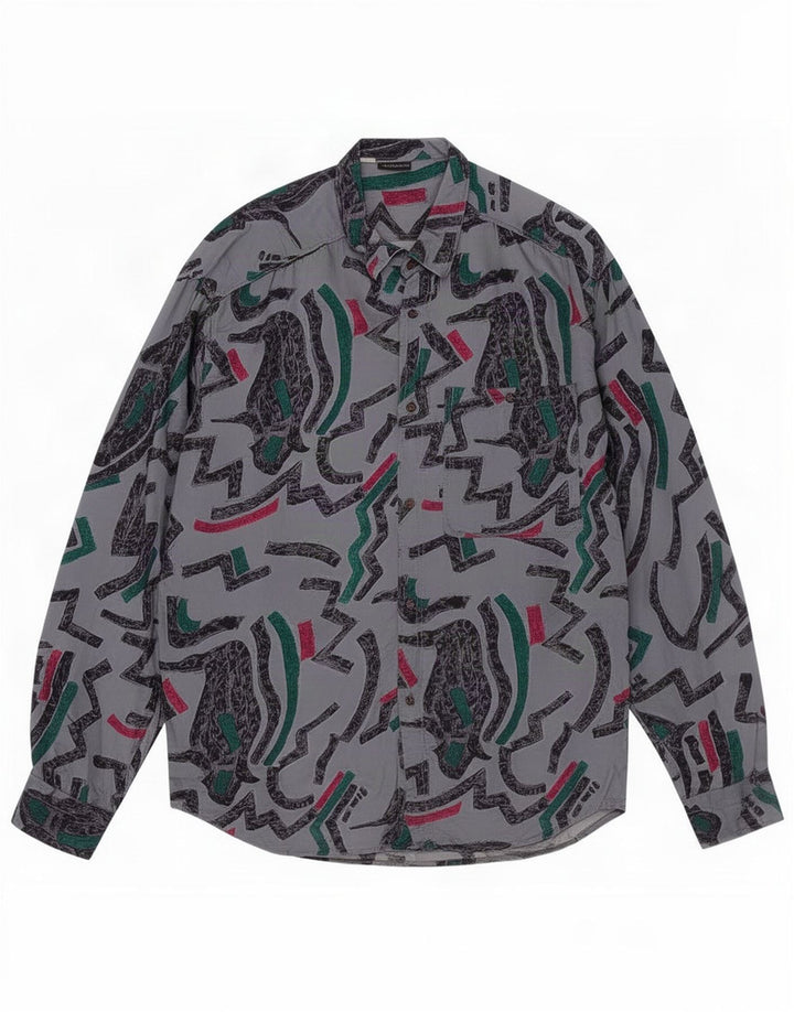 Schoffel Chemise à motif abstrait pour homme XL en acétate gris