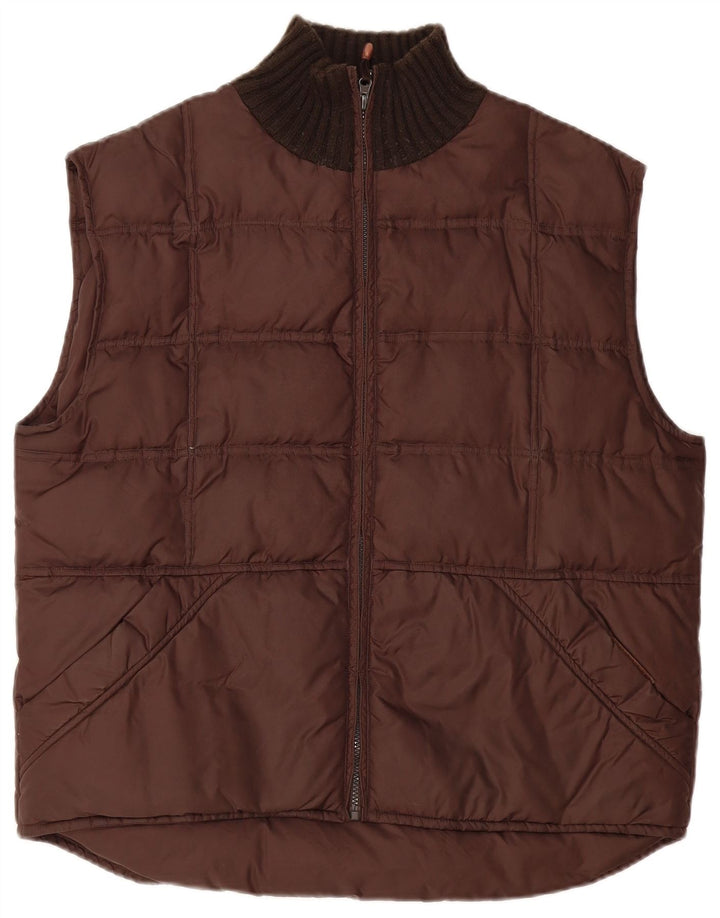 vintage Mens Gilet rembourré UK 40 Grand Brun