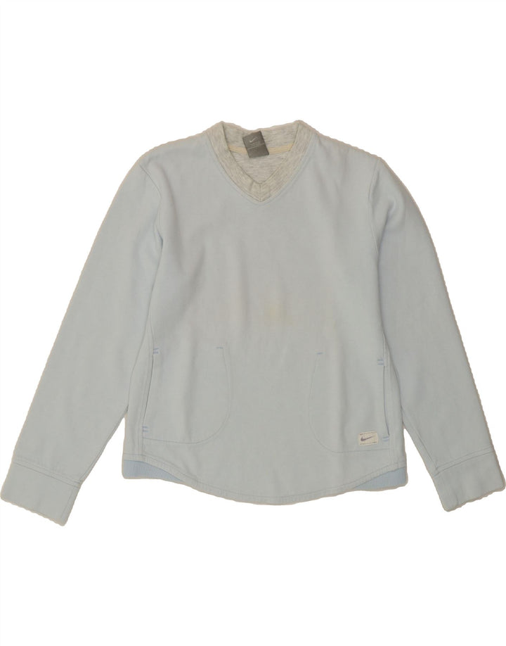 NIKE Womens Sweatshirt Jumper UK 10/12 Medium Blue Cotton Vintage Nike and Second-Hand Nike from Messina Hembry 