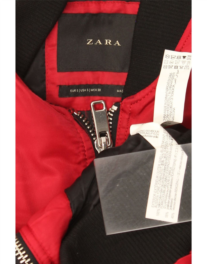 Zara Veste Bomber Homme UK 36 Petit Nylon Colorblock Rouge