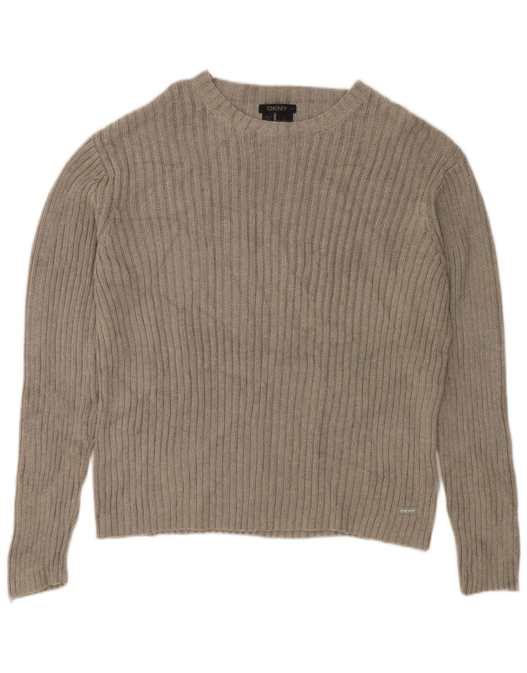 DKNY Pull col bateau pour femme UK 16 Large Gris Coton