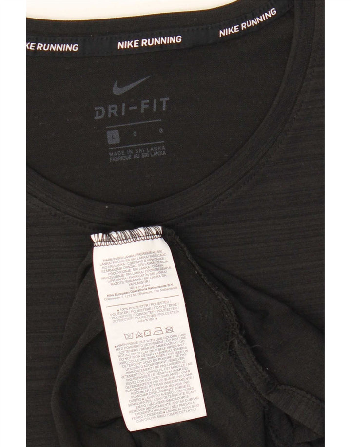 Nike T-shirt Dri Fit pour homme en polyester à fines rayures noires