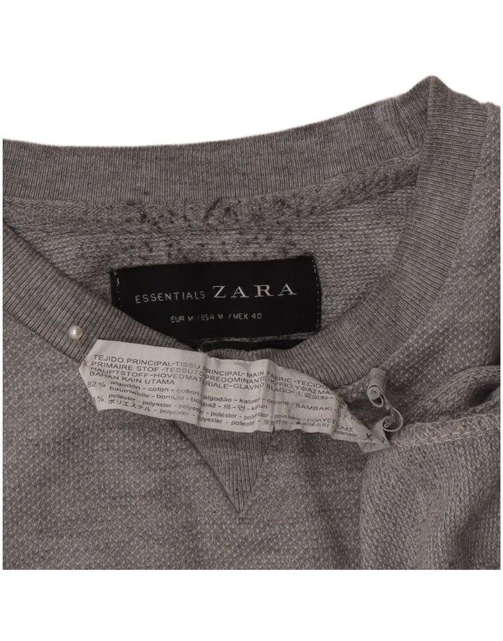 Zara Homme Sweatshirt Jumper Moyen Gris Coton