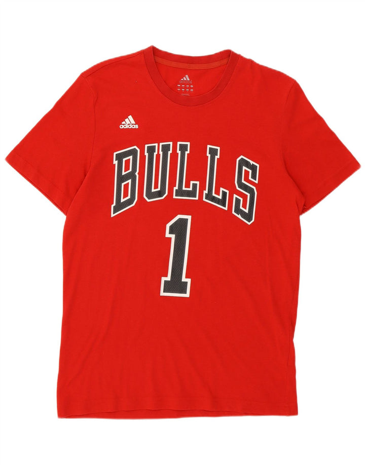 Adidas Homme Bulls Graphic T-Shirt Top Rouge Moyen Polyester