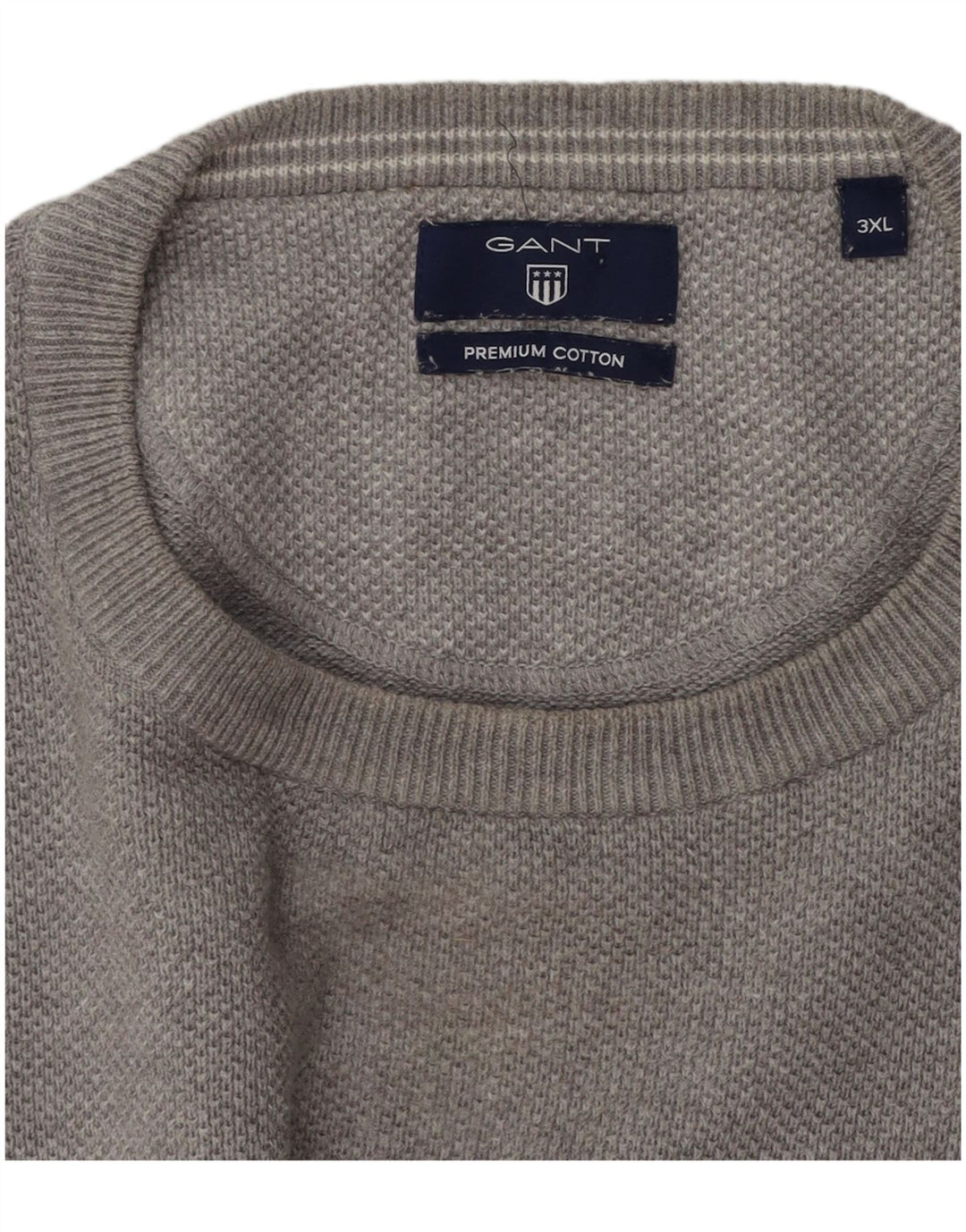 Gant Pull à col rond pour homme 3XL Gris Coton