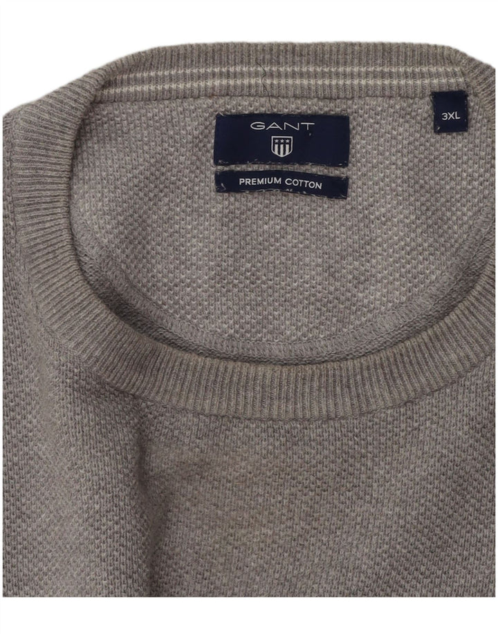 Gant Pull à col rond pour homme 3XL Gris Coton