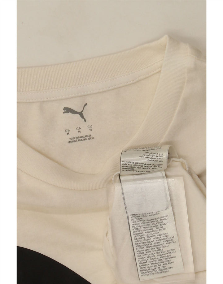 Puma T-Shirt Graphique Homme Blanc Moyen Coton