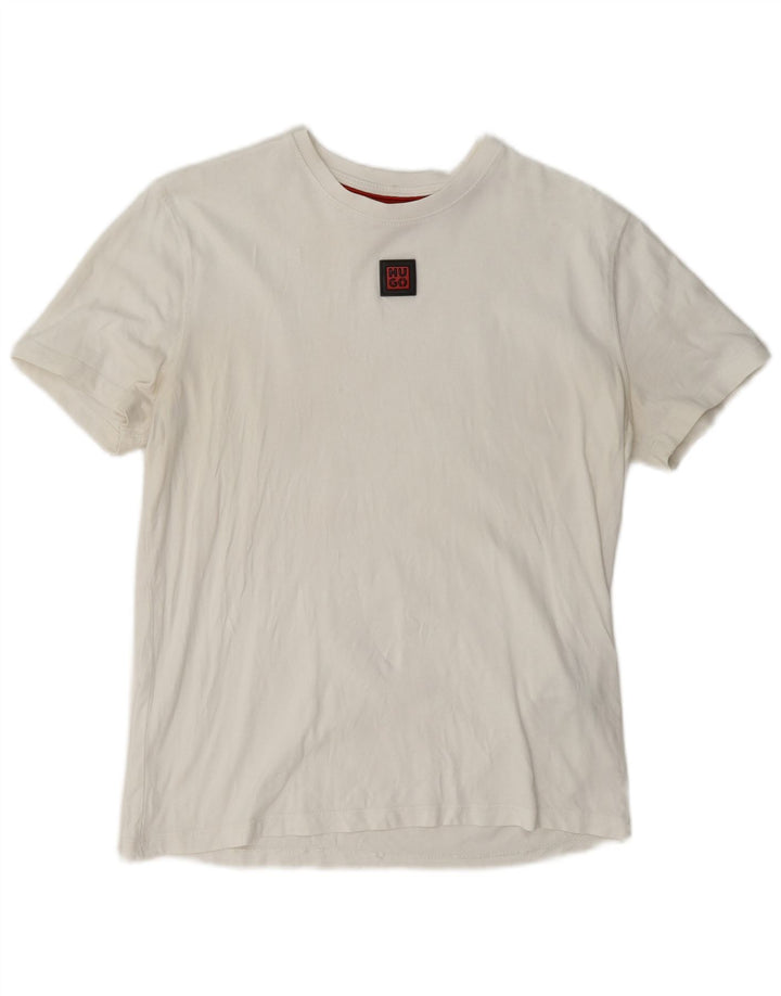 Hugo Boss Homme T-Shirt Top Coton Blanc Moyen