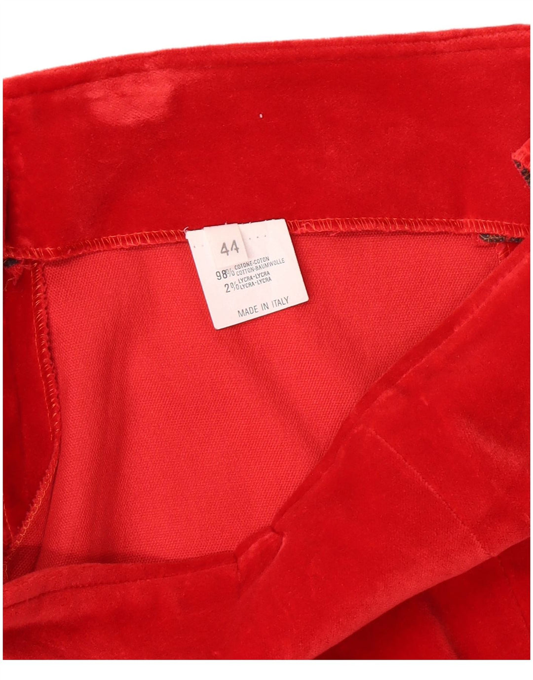 VINTAGE Jupe crayon en velours femme IT 44 Medium W26 Coton rouge