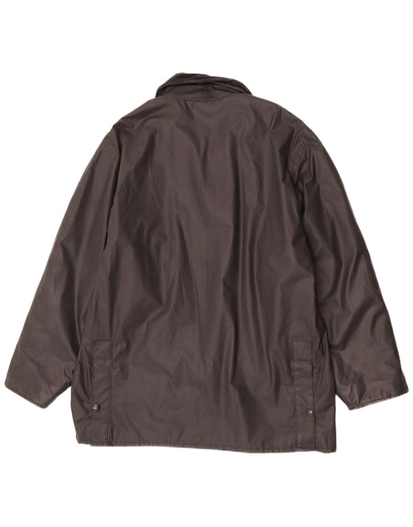 veste en coton ciré vintage pour hommes UK 38 Noir moyen