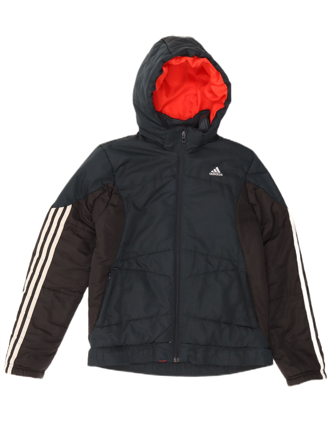 ADIDAS Veste matelassée à capuche pour garçon 13-14 ans Bleu marine Colourblock