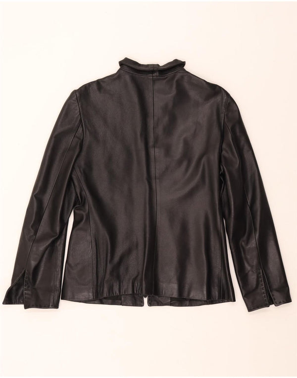 MARCO DEL FORTE Veste en Cuir Femme IT 42 Cuir Noir Moyen