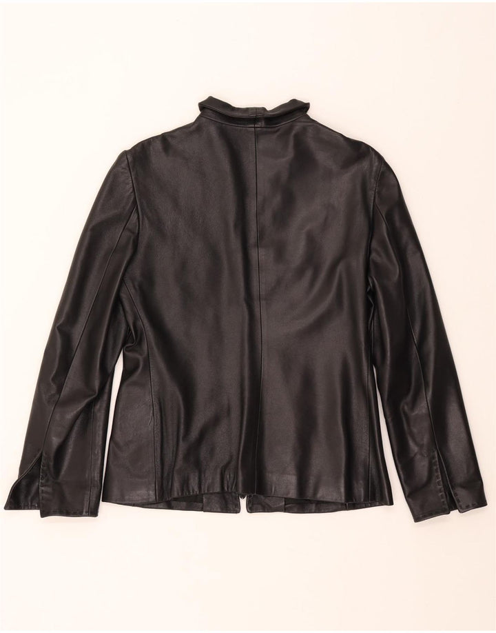 MARCO DEL FORTE Veste en Cuir Femme IT 42 Cuir Noir Moyen
