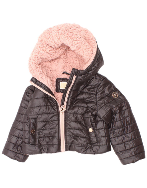 Michael Kors Veste matelassée Sherpa à capuche pour bébé fille 18-24 mois Noir