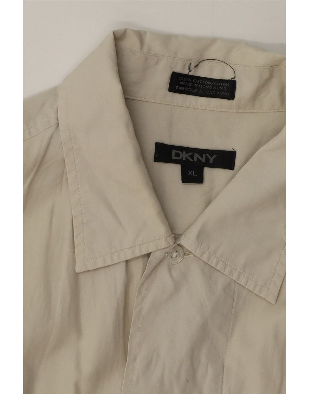 Dkny Chemise à Manches Courtes Homme XL Coton Beige