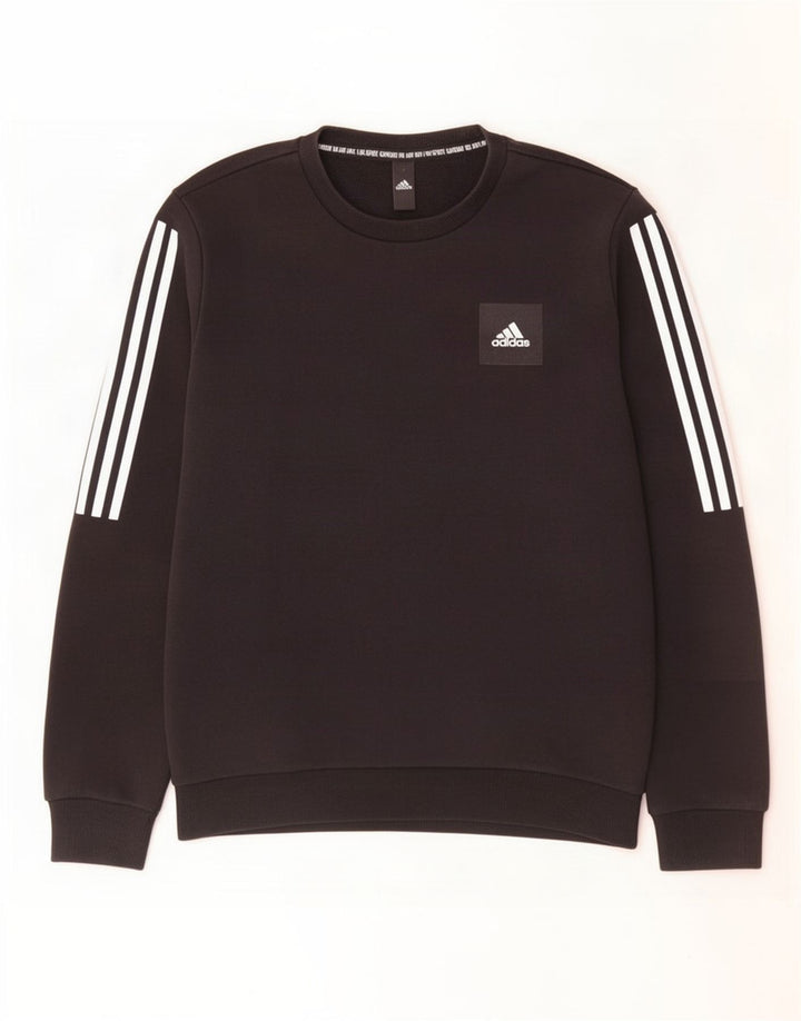 Adidas Sweat-shirt pour homme en coton noir Taille S