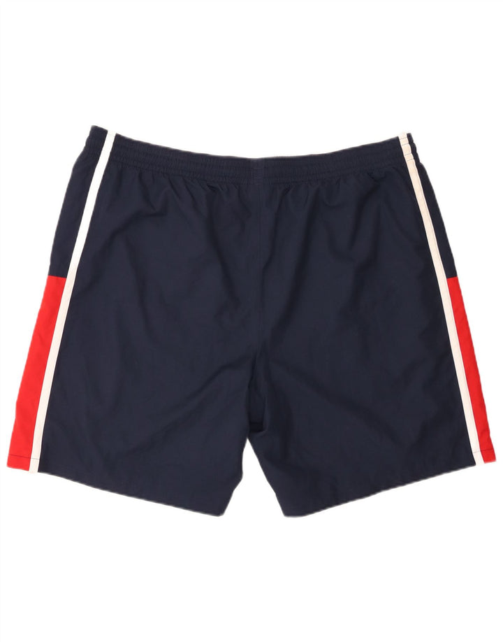 Lacoste Short de sport pour homme Taille 7 2XL Bleu marine Colorblock Polyester