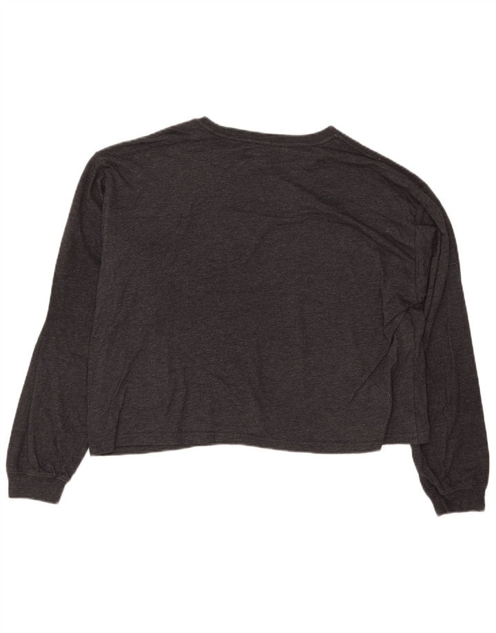 WRANGLER Haut court graphique à manches longues pour femme UK 10 Petit gris floral