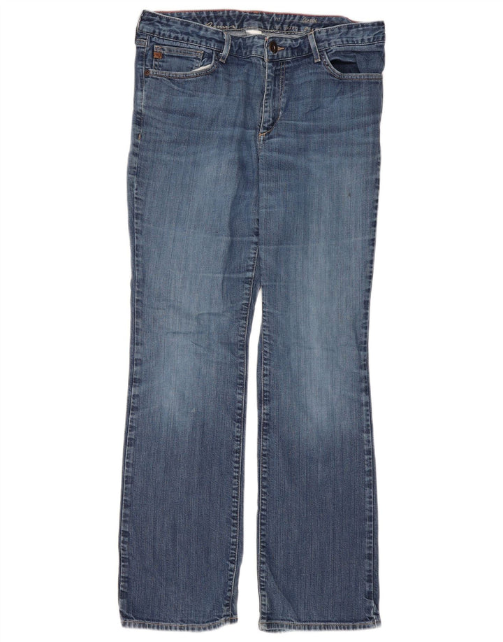 Eddie Bauer Jean bootcut classique pour femme EU 12 Large W32 L31 Bleu Coton