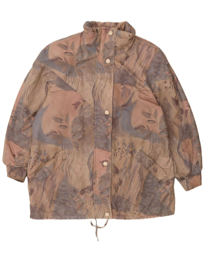 veste coupe-vent femme vintage UK 16 Grand Floral multicolore