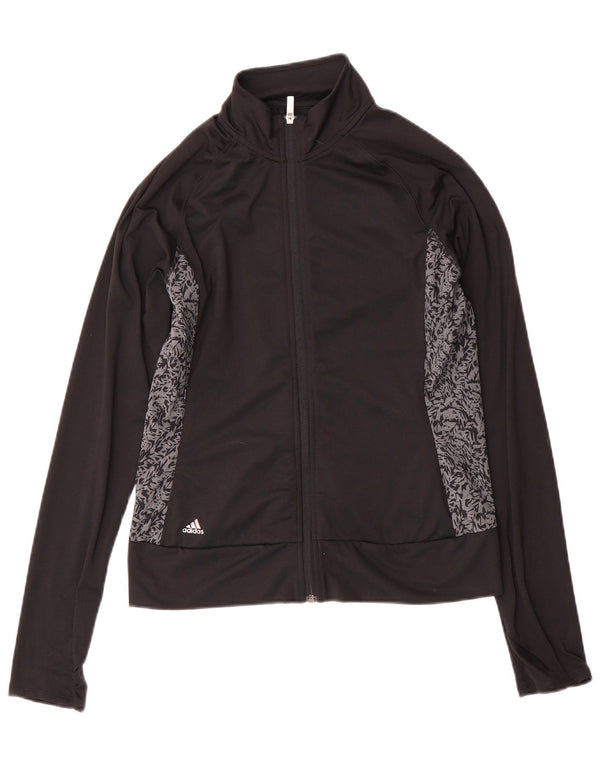 ADIDAS Veste de survêtement pour femme UK 10 Petit Noir Colorblock Polyester