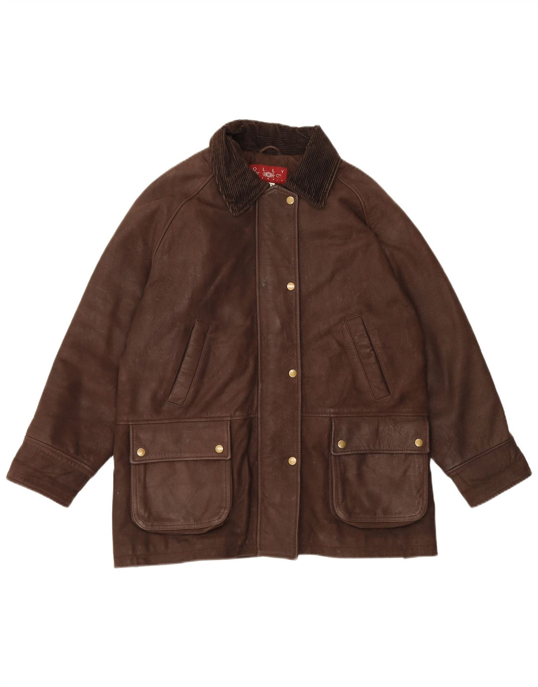 Olly & Co Veste en cuir surdimensionnée pour femme UK 12 Marron moyen