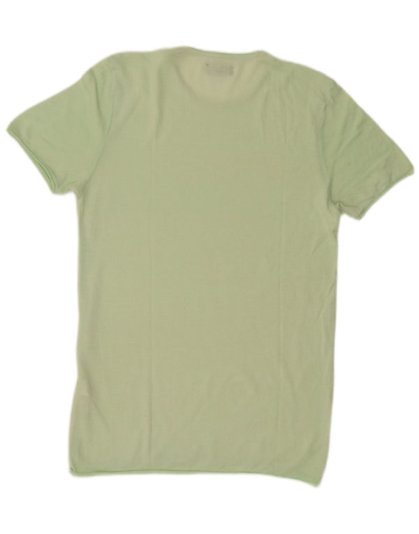 Zara Homme T-Shirt Top Vert Moyen Coton