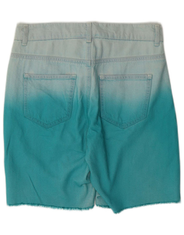 Topshop Short en jean pour femme W25 XS Bleu Tie Dye Coton