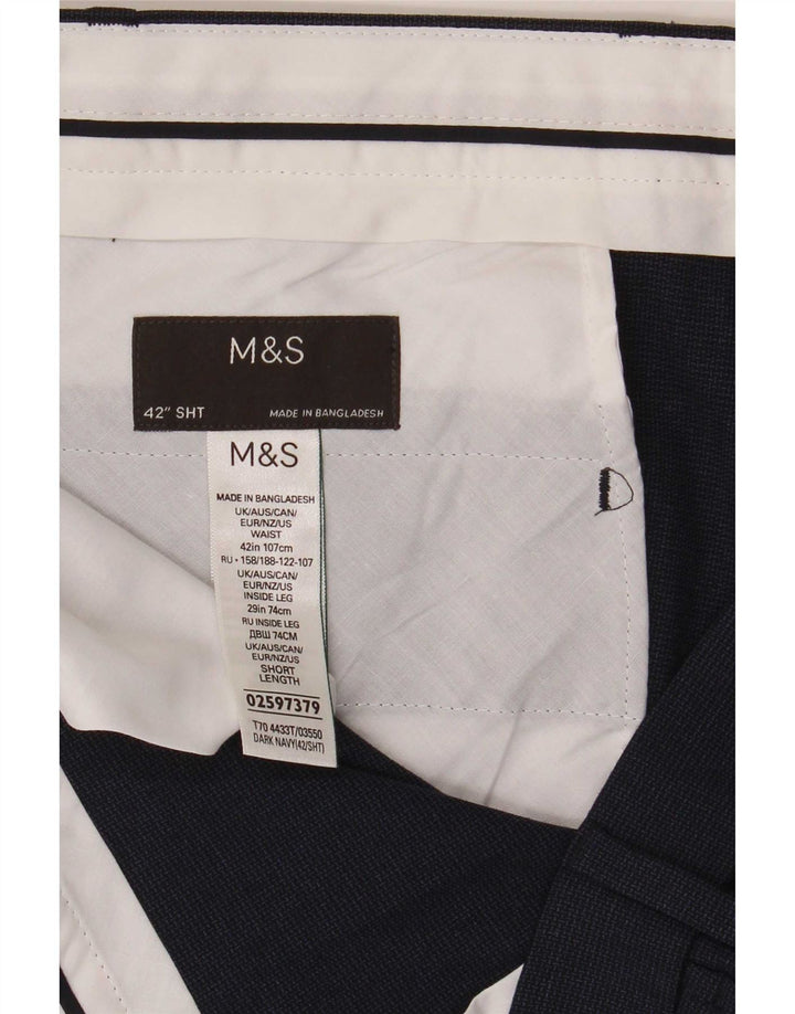 Marks & Spencer Pantalon Chino Homme W42 L29 Bleu Marine Polyester