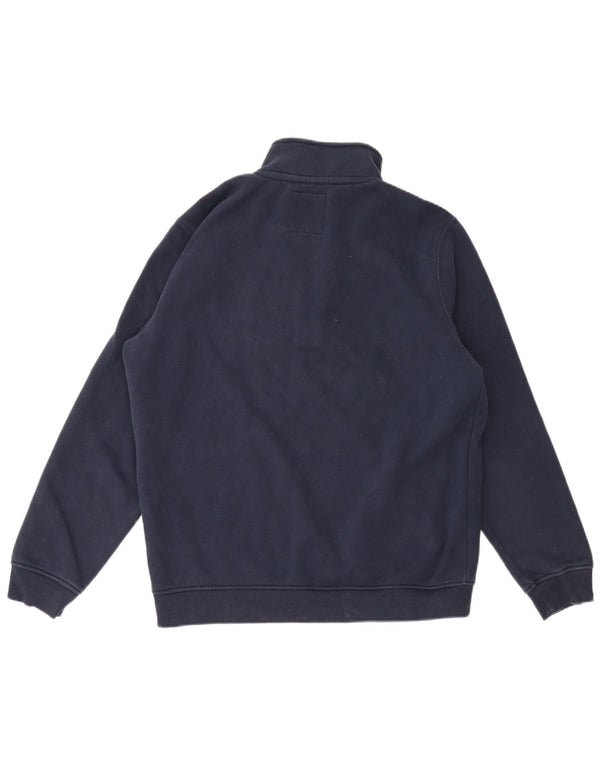 Crew Clothing Sweat-shirt col zippé pour homme XL en coton bleu marine