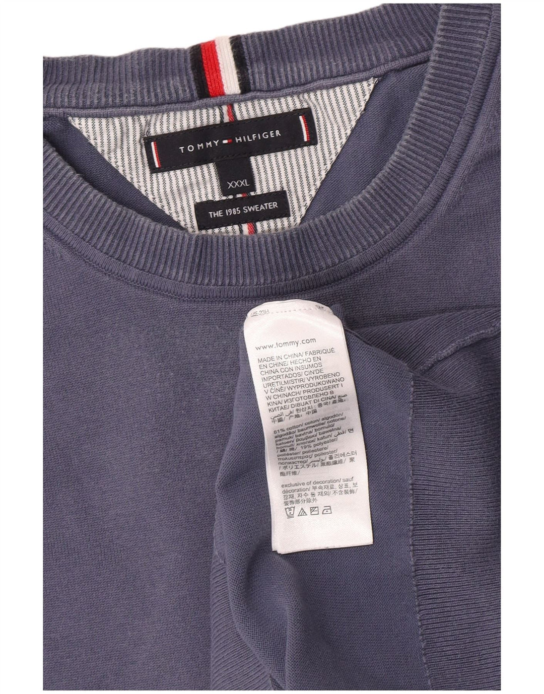 Tommy Hilfiger Sweat-shirt pour homme en coton bleu 3XL